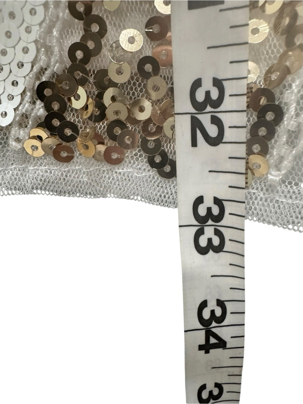 Lulus White & Gold Sequin Short Sleeve V-Neck Cocktail Dress. Size XS - Picture 5 of 9